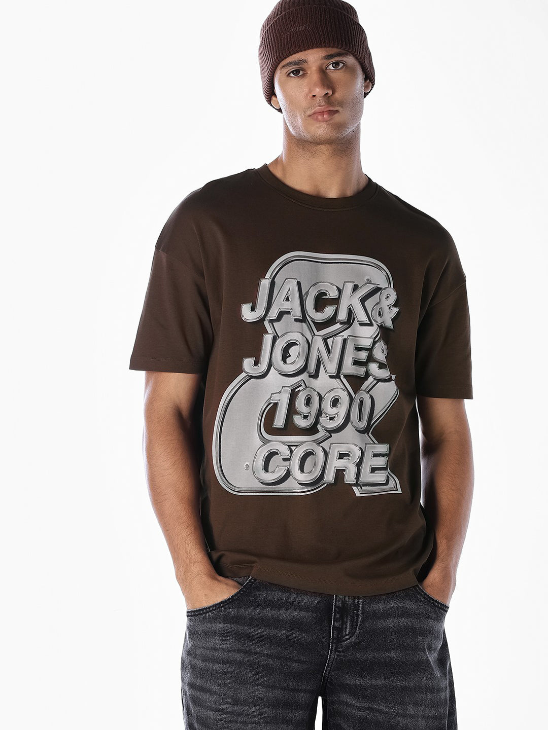 Printed Cotton Oversized T-shirt - M