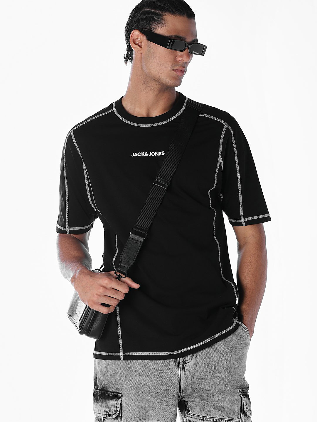 Contrast Stitch Detail Oversized T-shirt