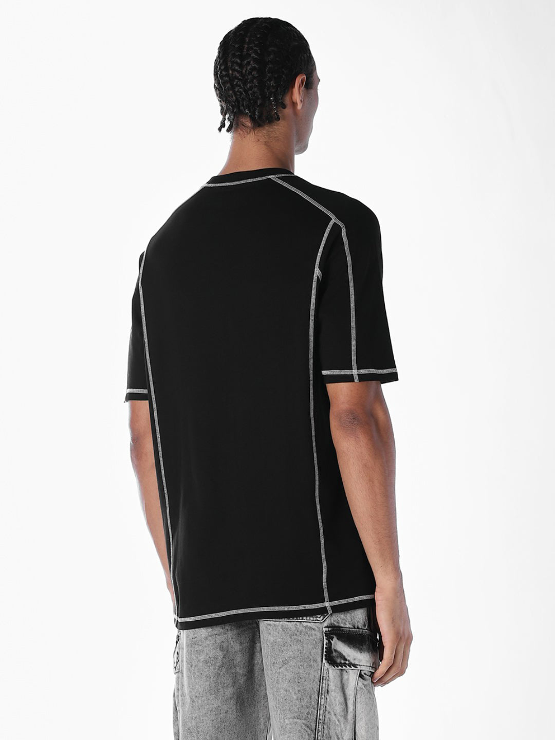 Contrast Stitch Detail Oversized T-shirt