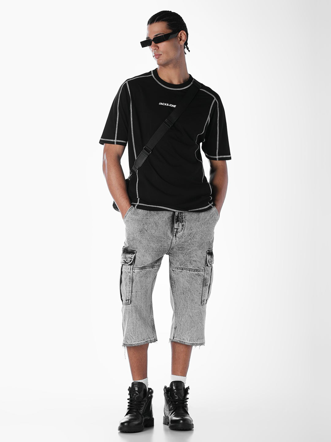 Contrast Stitch Detail Oversized T-shirt