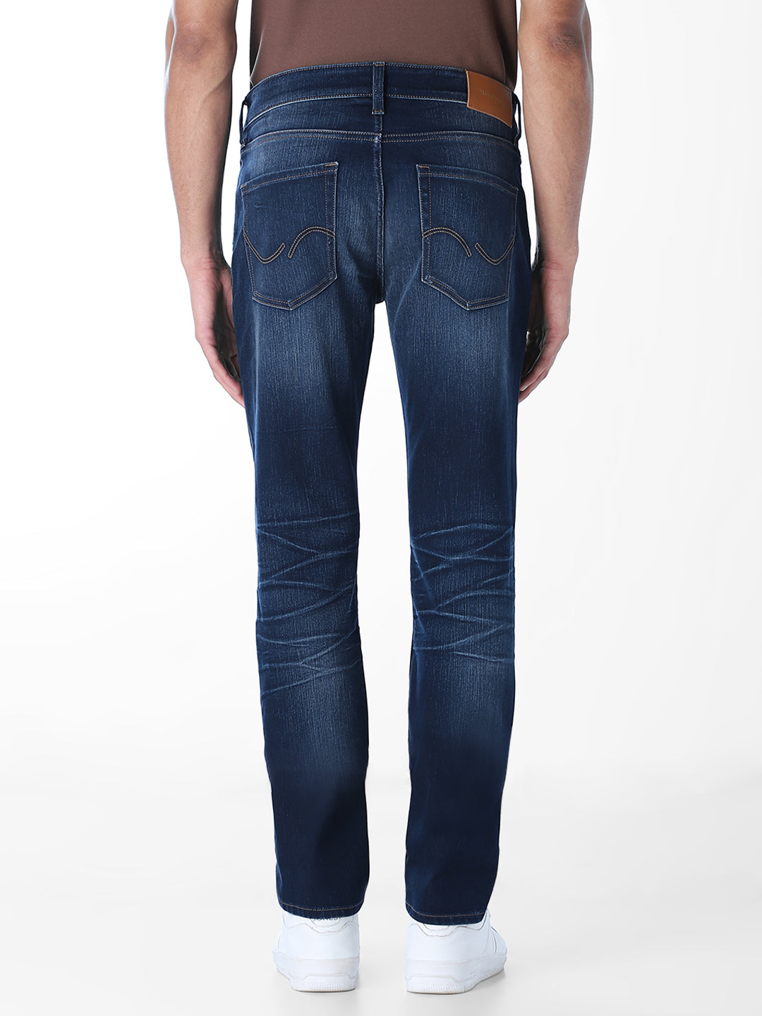 Dark Blue Washed Cropped Anti Fit Jeans