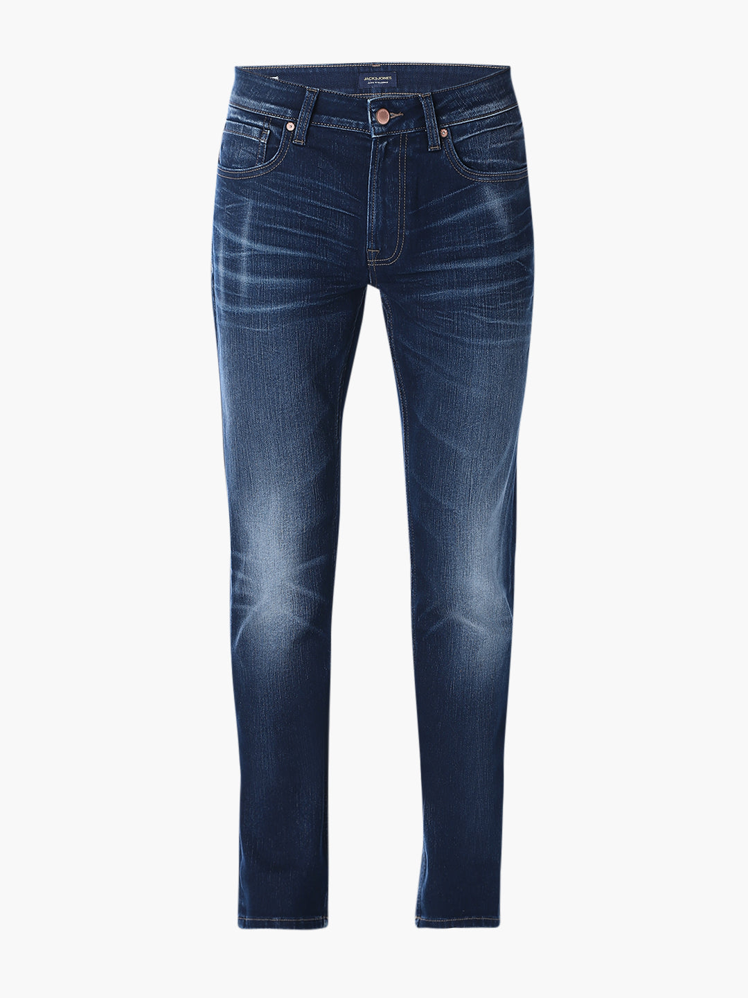 Dark Blue Washed Cropped Anti Fit Jeans