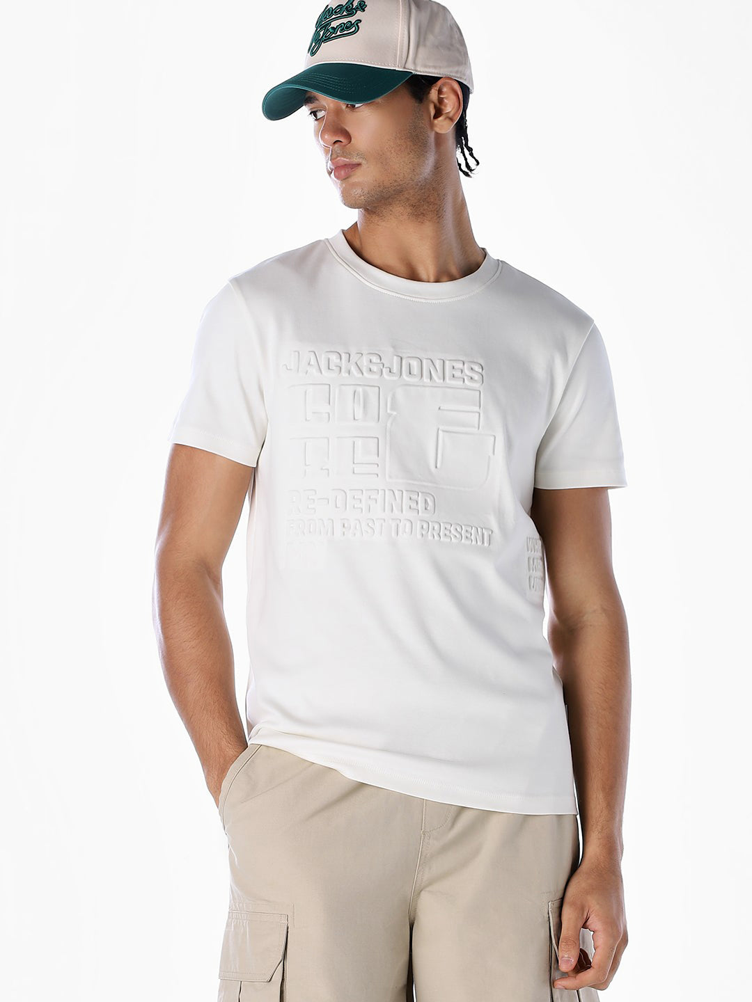 Off-White Tonal Embossed Logo Cotton T-shirt - M