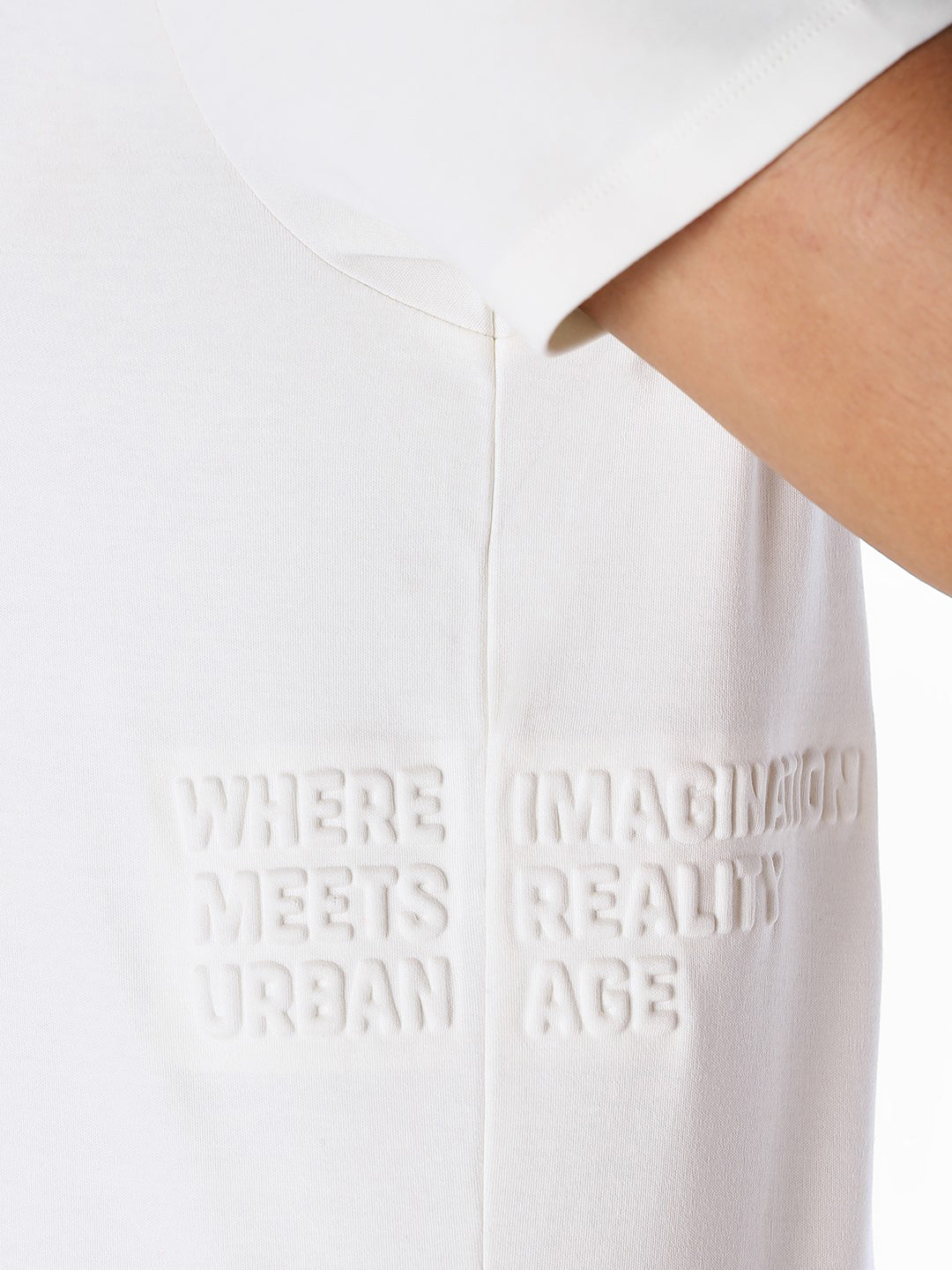 Off-White Tonal Embossed Logo Cotton T-shirt