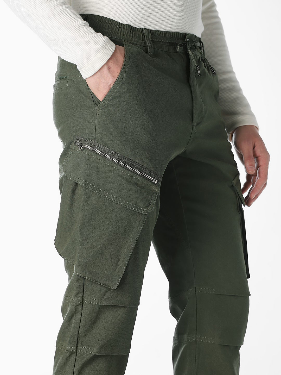 Green 6 Pocket Utility Cargos