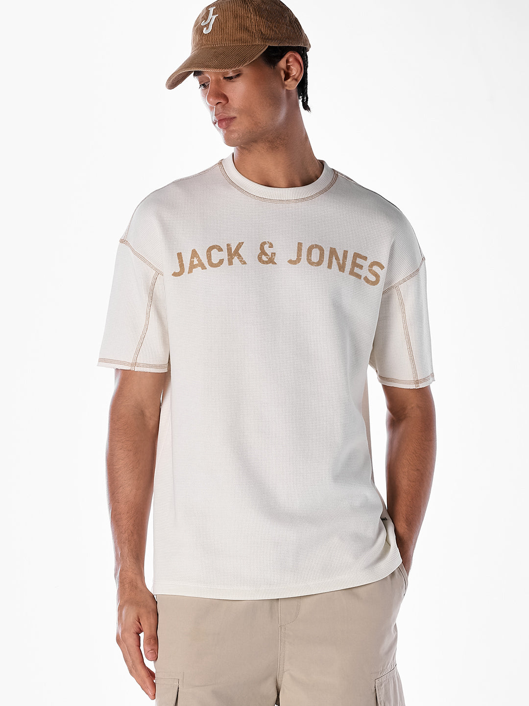 Contrast Stitch Boxy Fit T-shirt - XS