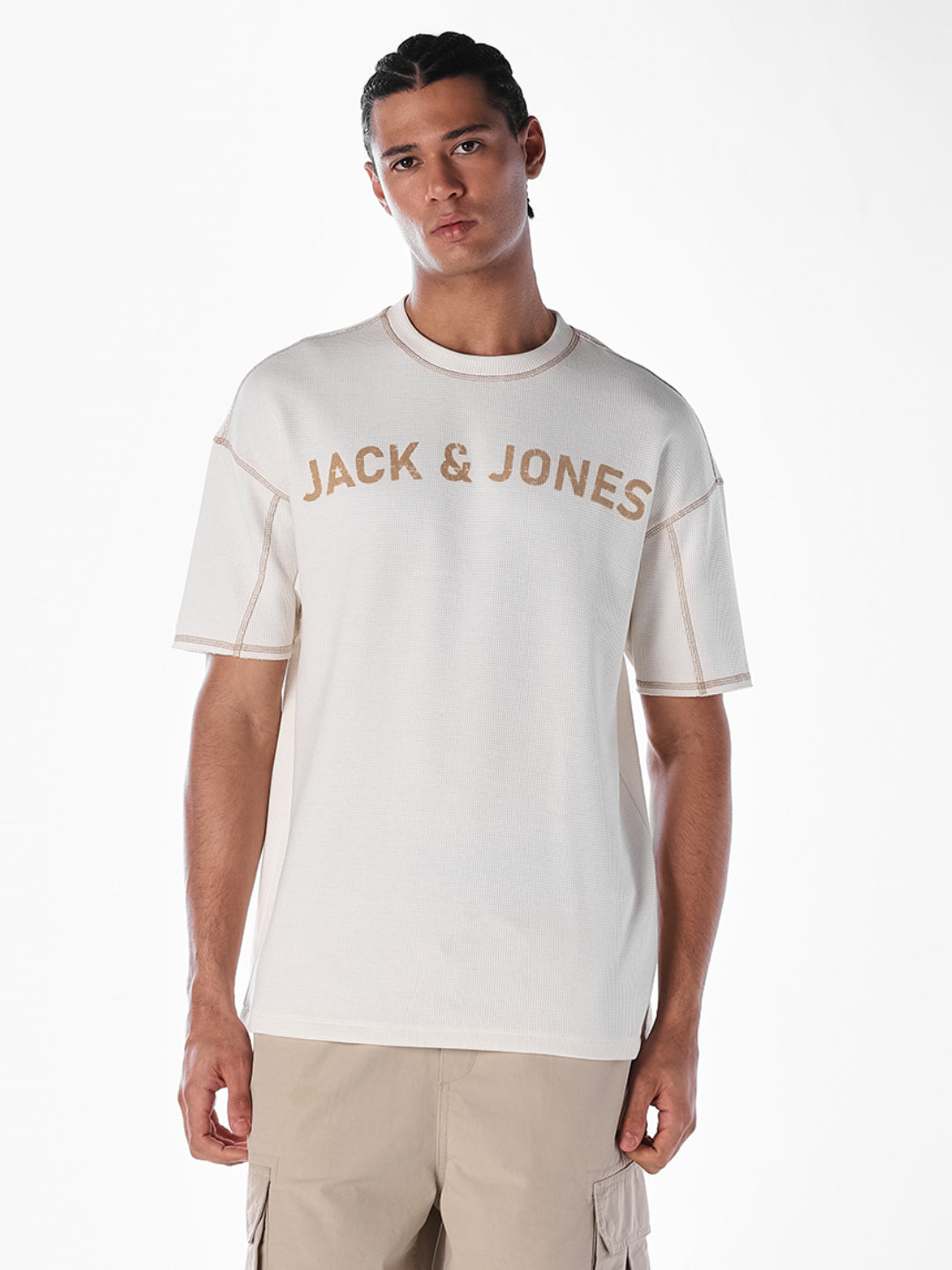 Contrast Stitch Boxy Fit T-shirt