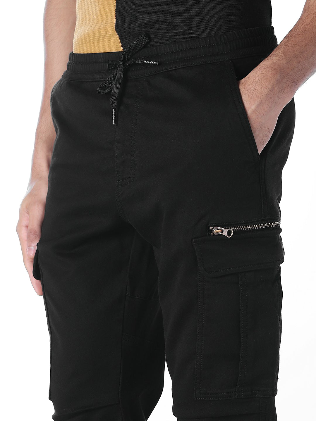 Black Regular Fit Cargos