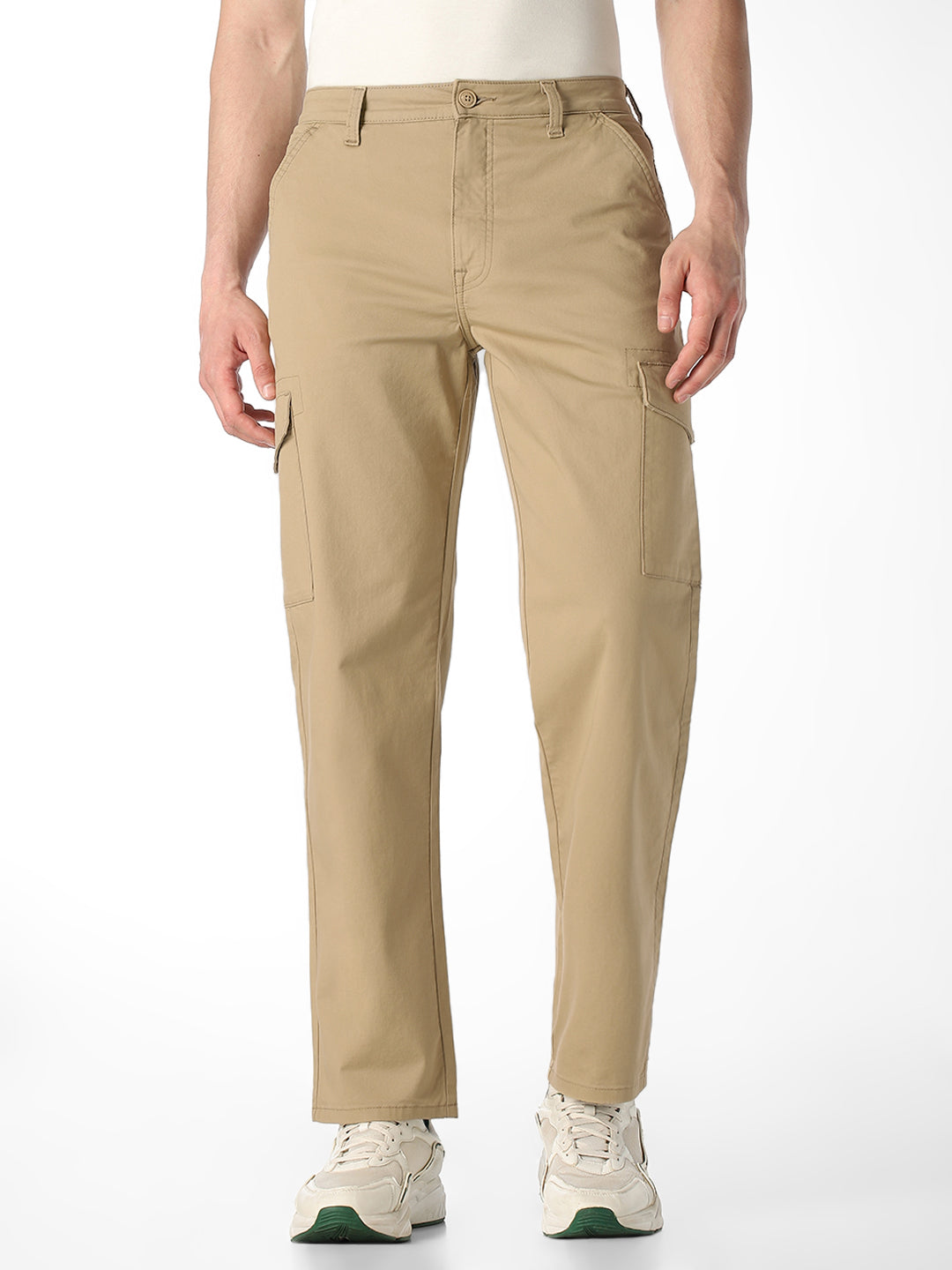 Beige 6 Pocket Cargo Pants - 28/30