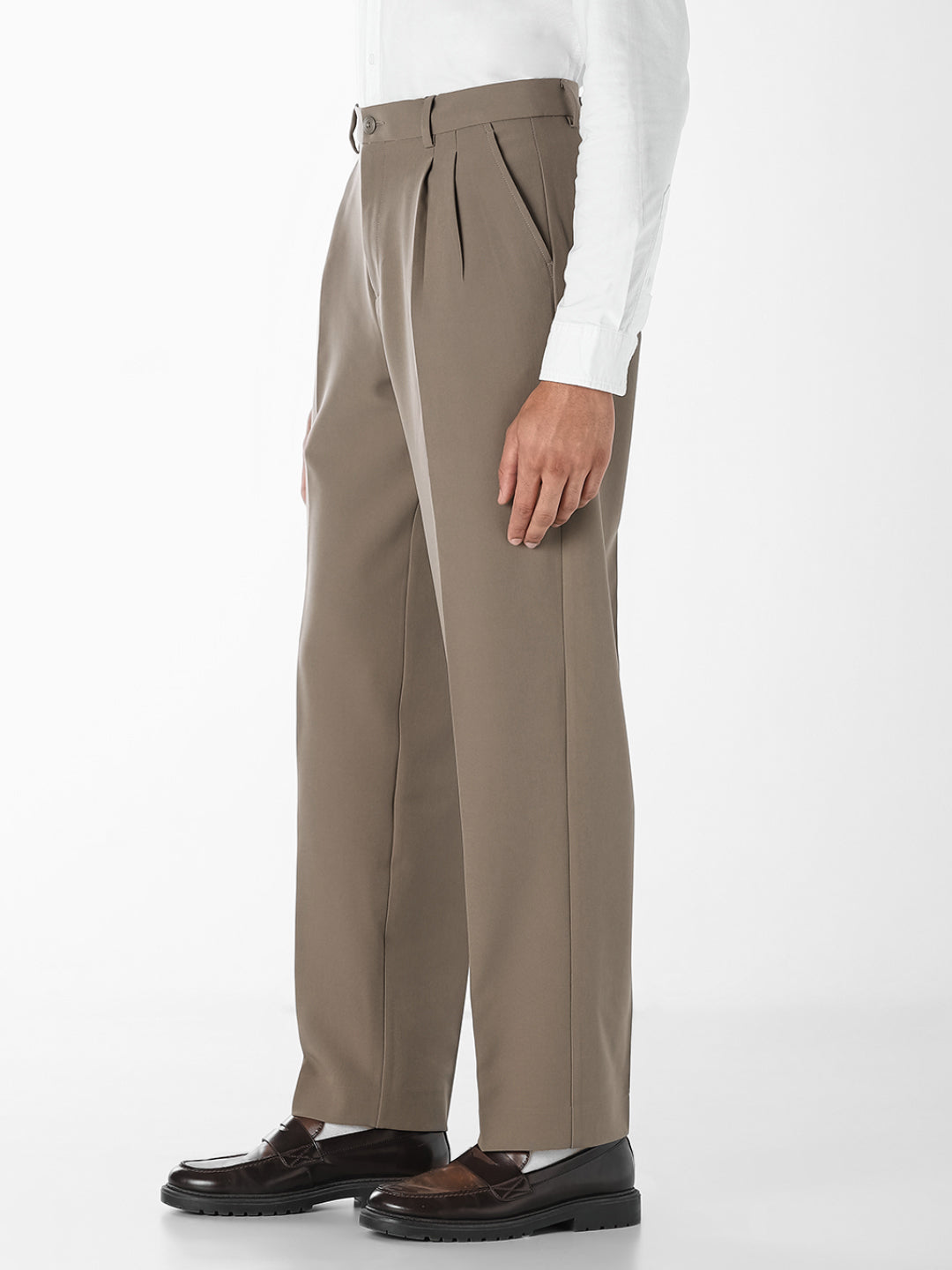 Dark Beige 4 Pocket Loose Fit Pants