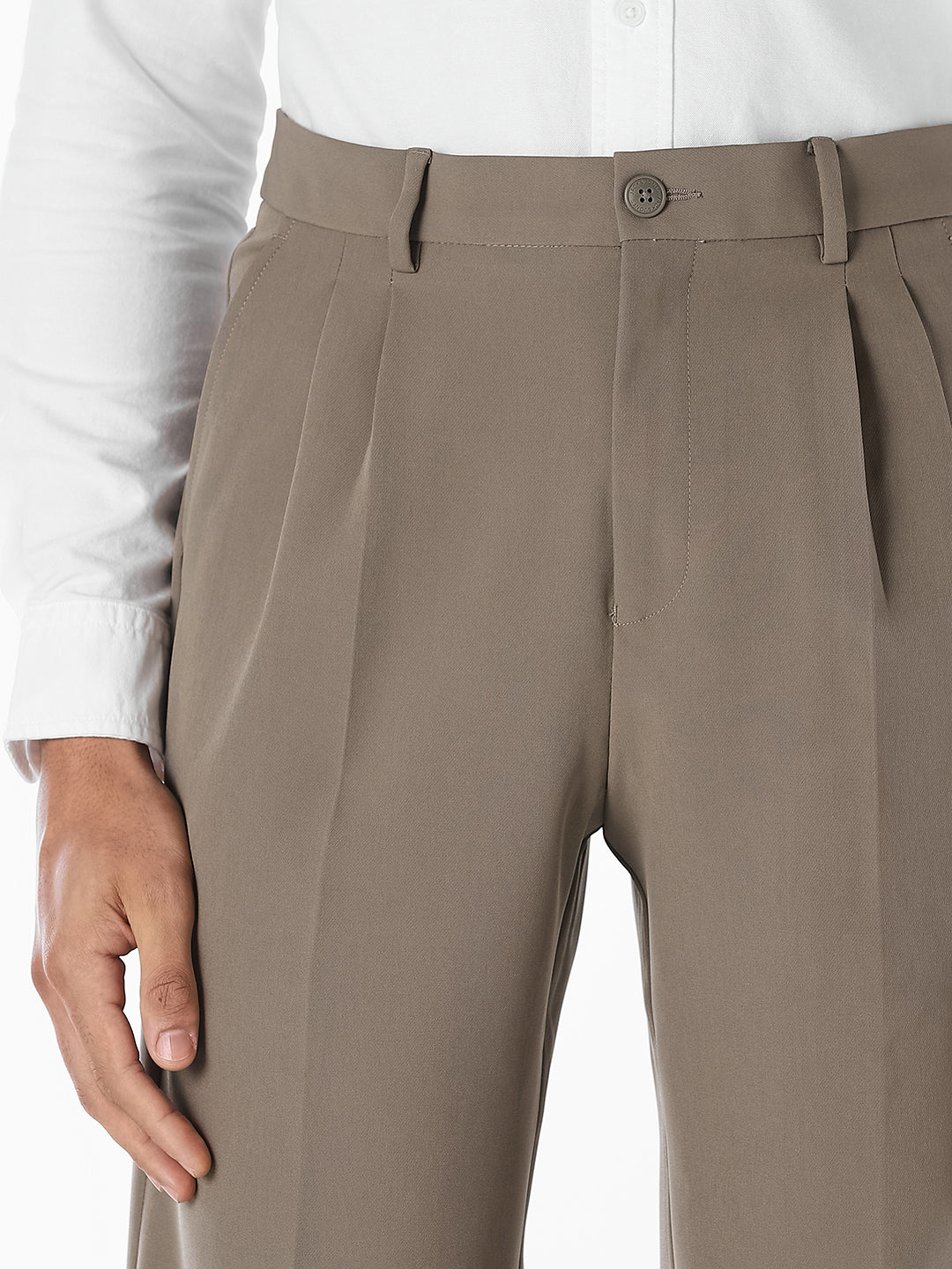 Dark Beige 4 Pocket Loose Fit Pants