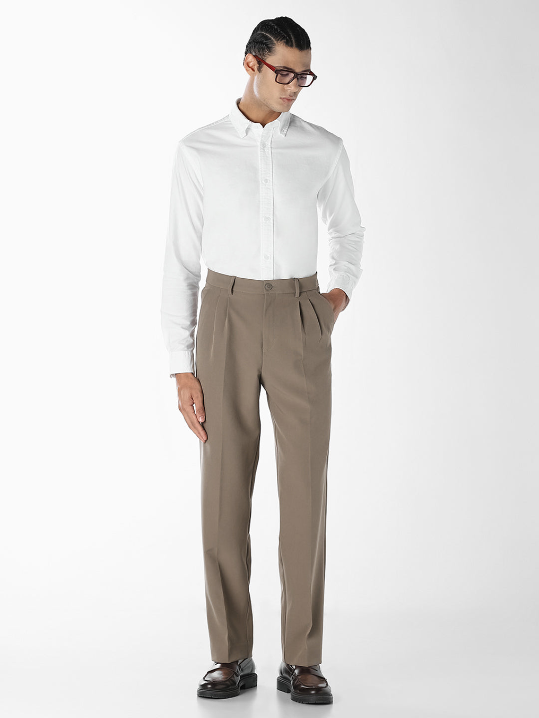 Dark Beige 4 Pocket Loose Fit Pants