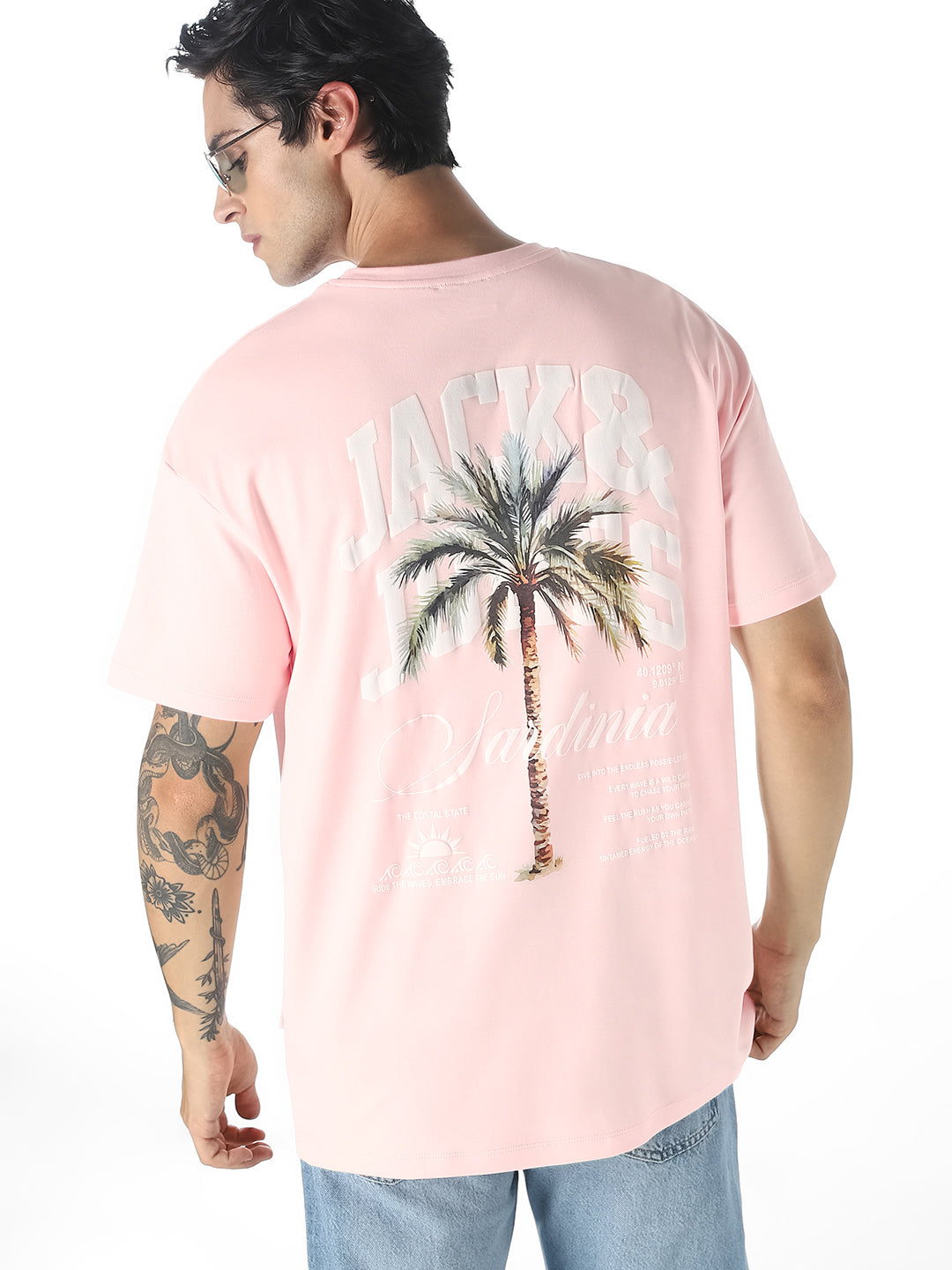 Pink Printed Boxy Fit T-shirt - S