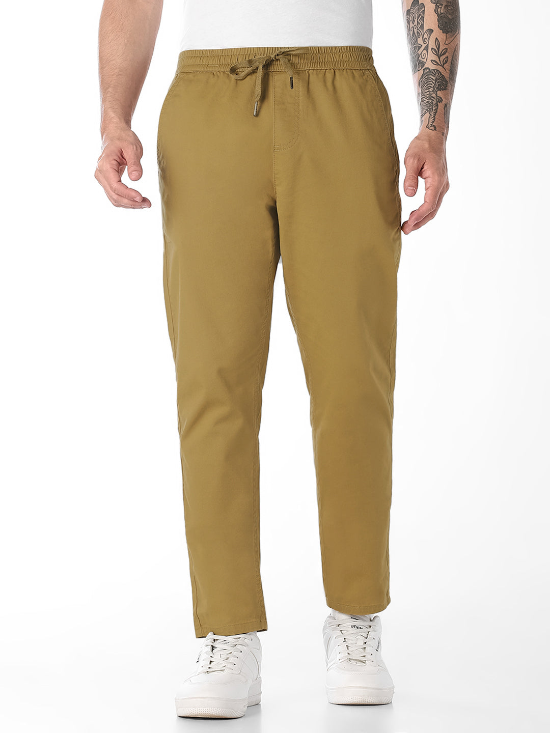Khaki Regular Fit Pants - S