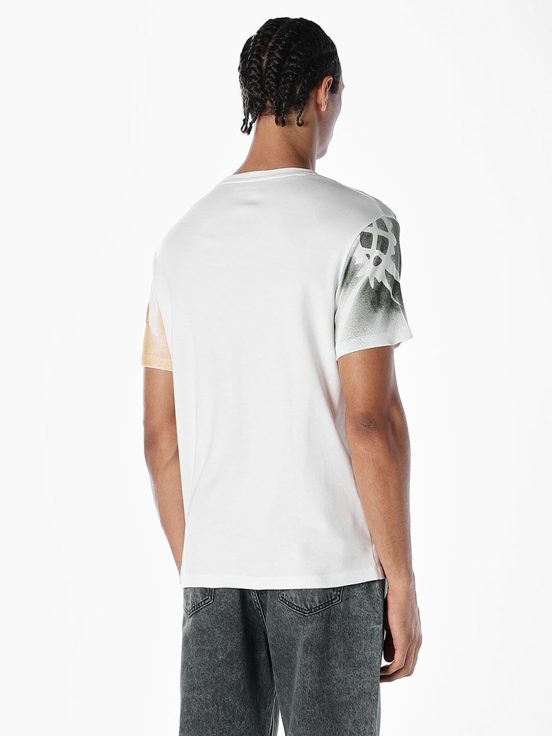 White Printed Cotton T-shirt