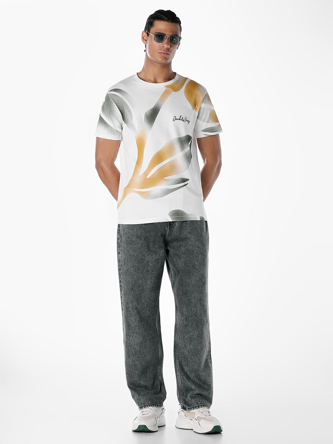 White Printed Cotton T-shirt