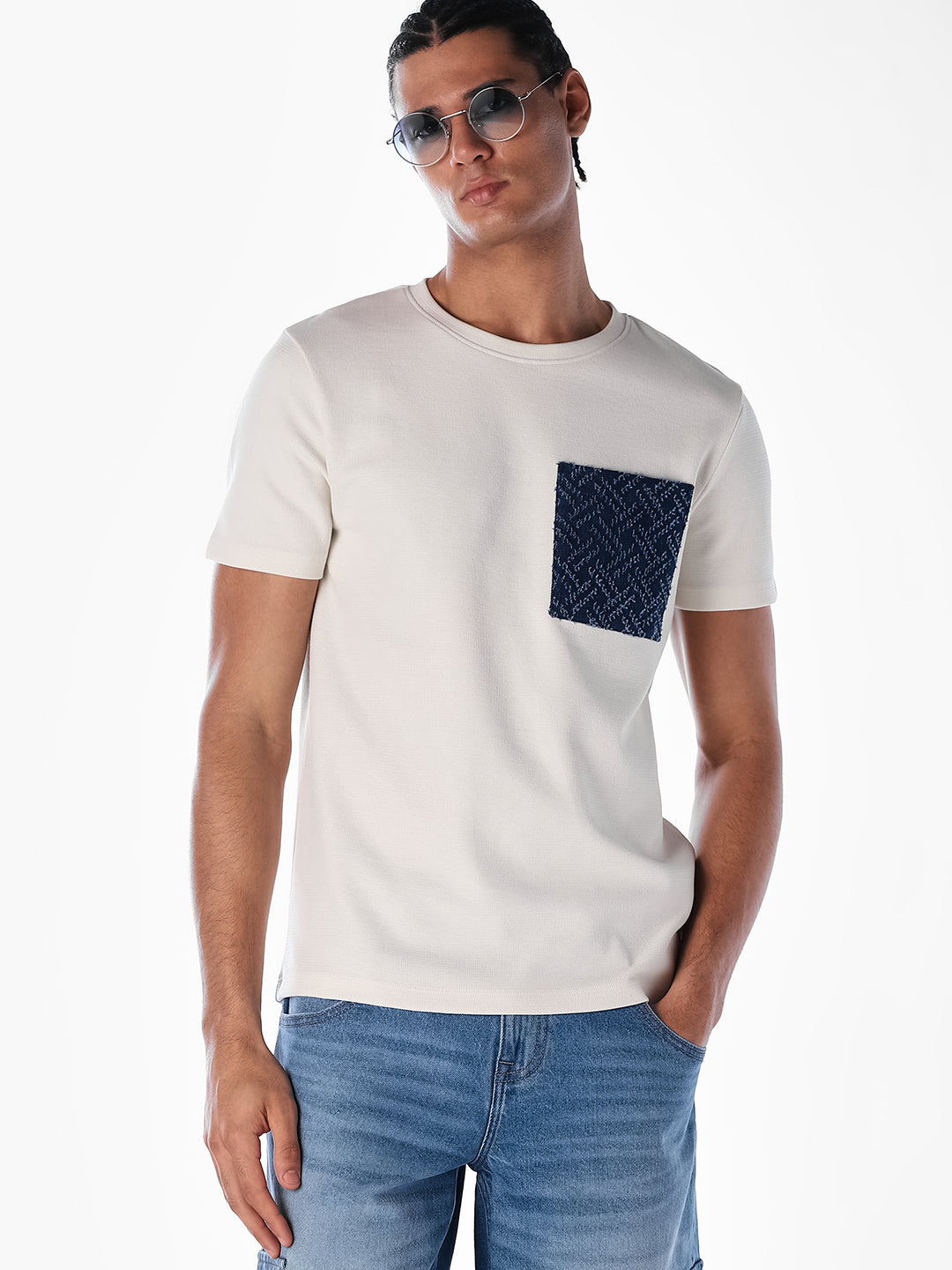 Contrast Chest Pocket T-shirt - S