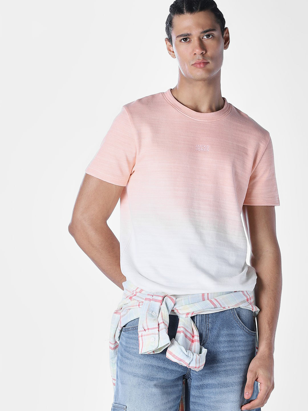Ombre Cotton Crew Neck T-shirt - M