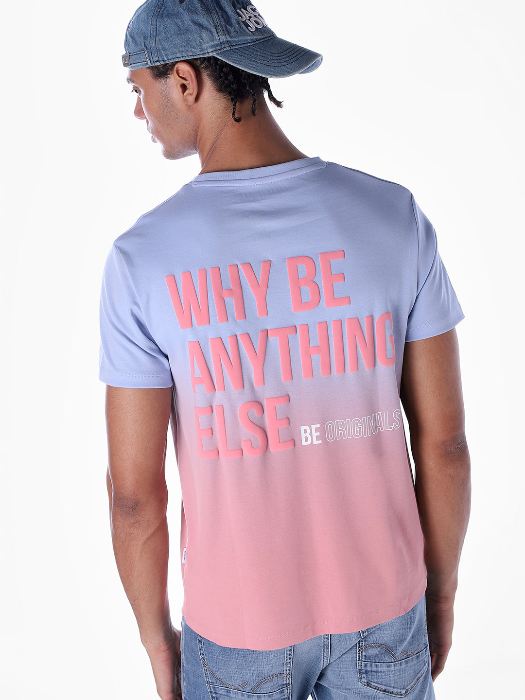 Ombre Cotton Crew Neck T-shirt - S