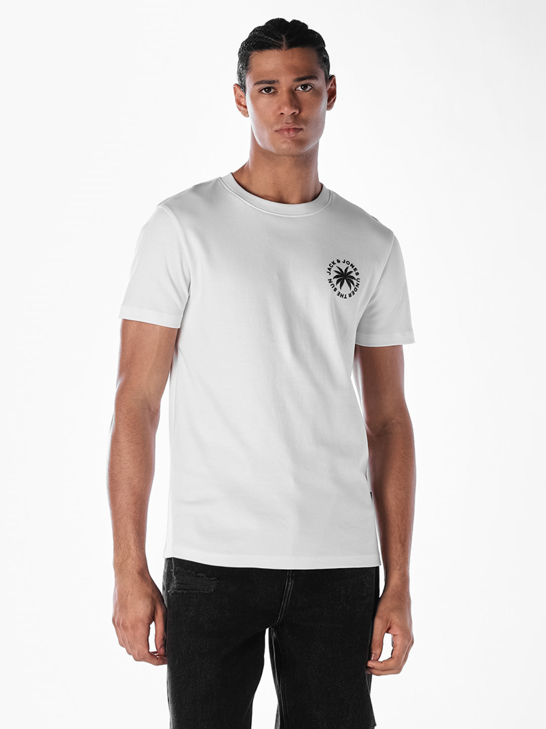 White Printed Cotton T-shirt