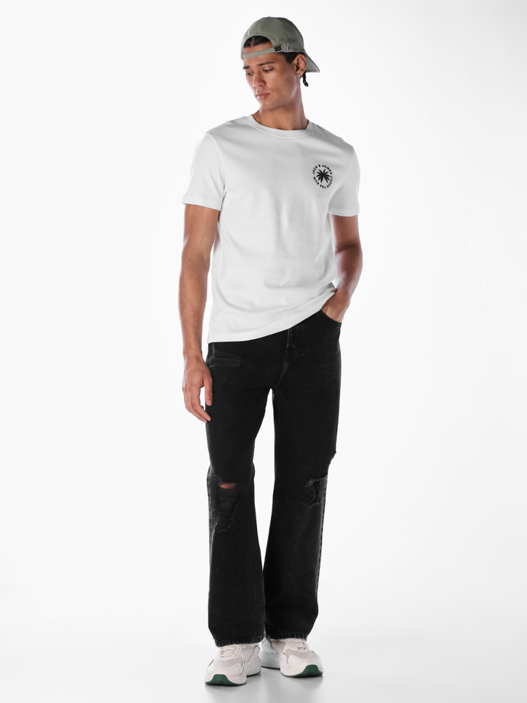 White Printed Cotton T-shirt