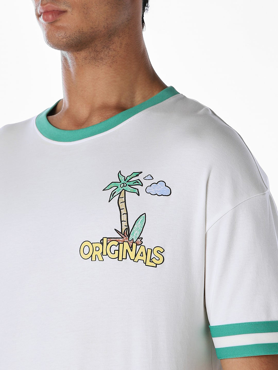 Contrast Tipping Oversized T-shirt