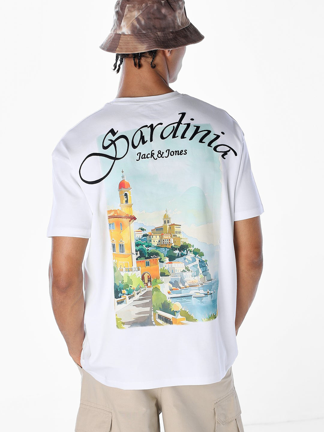 White Printed Boxy Fit T-shirt - S