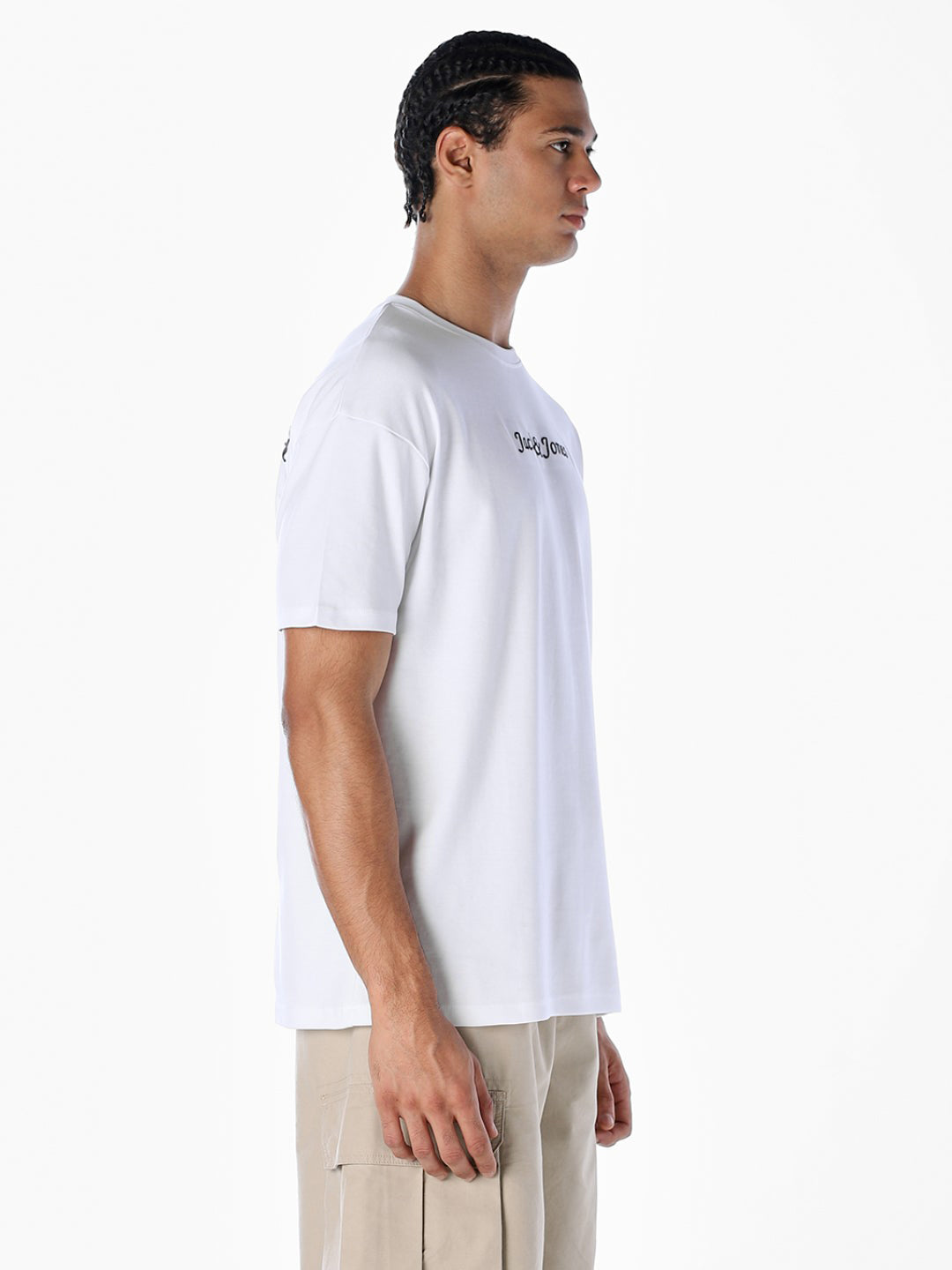 White Printed Boxy Fit T-shirt