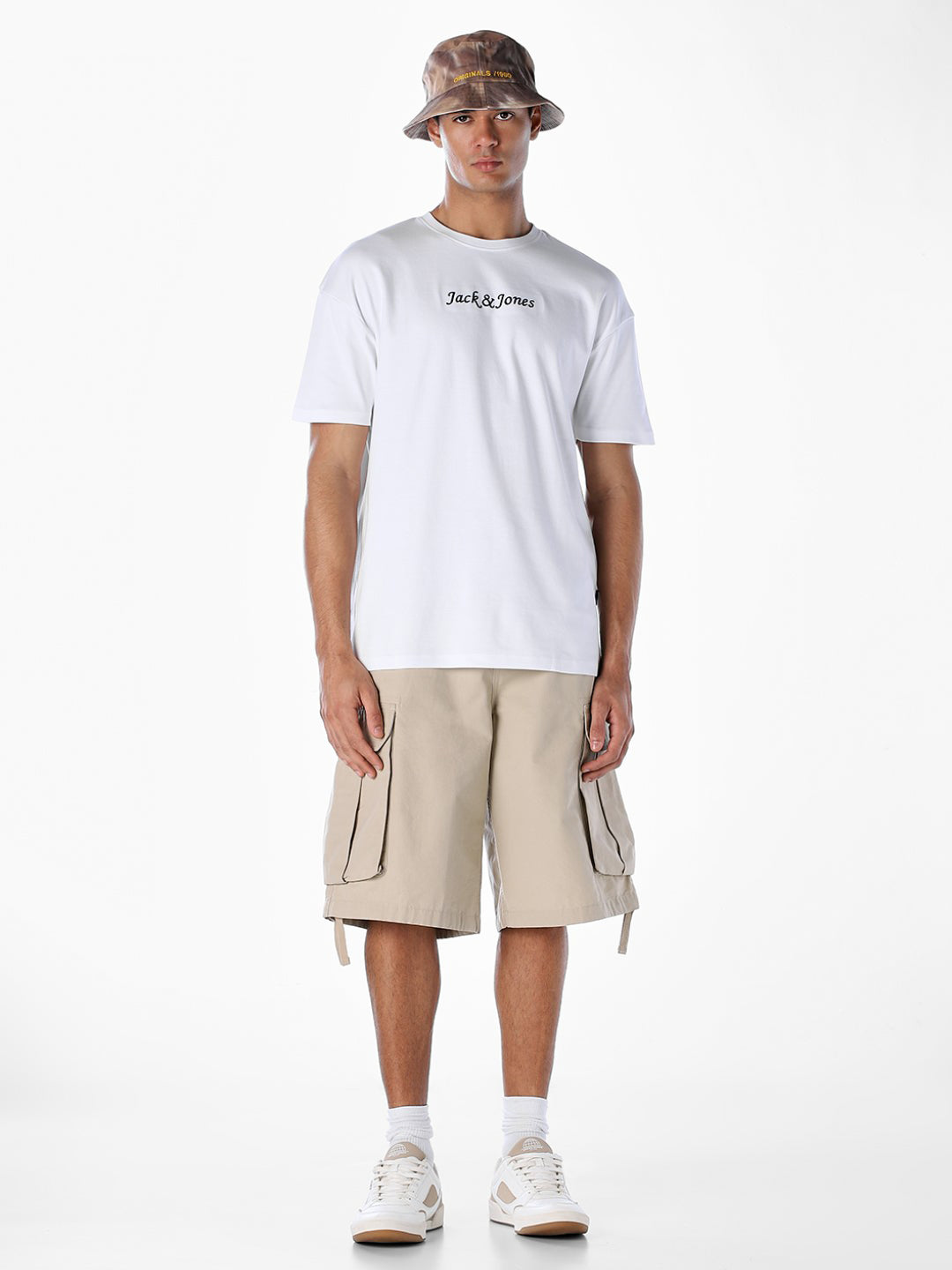 White Printed Boxy Fit T-shirt