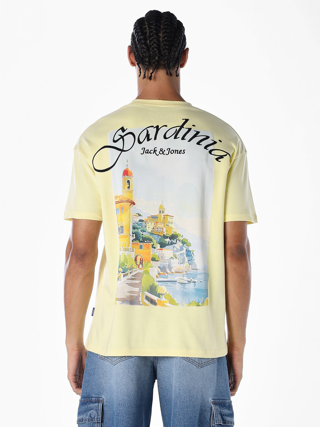 Yellow Printed Boxy Fit T-shirt