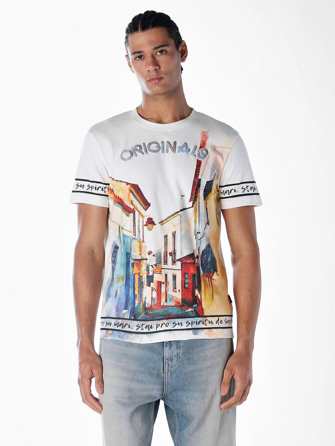 Illustrated Cityscape Print T-shirt