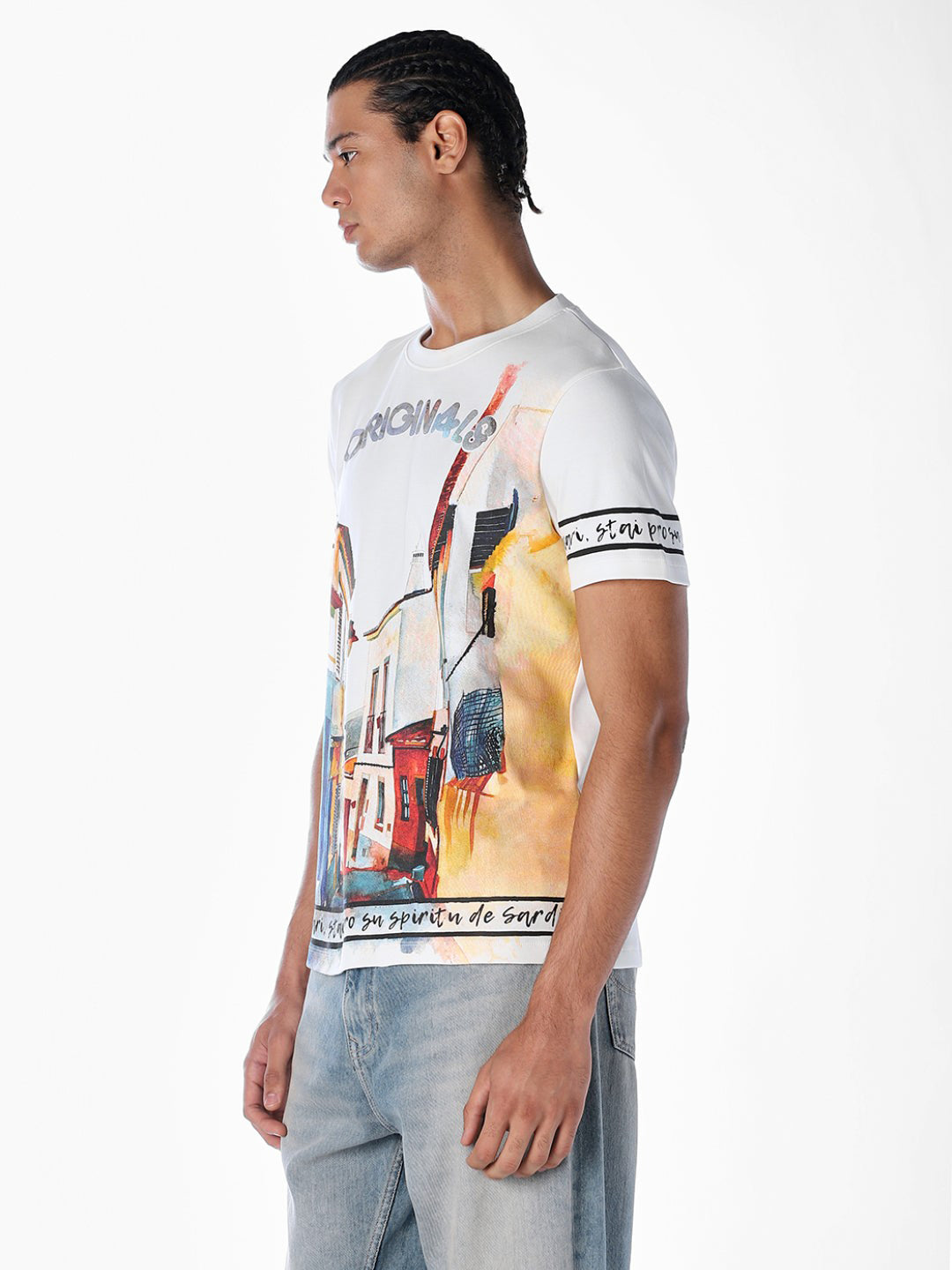 Illustrated Cityscape Print T-shirt