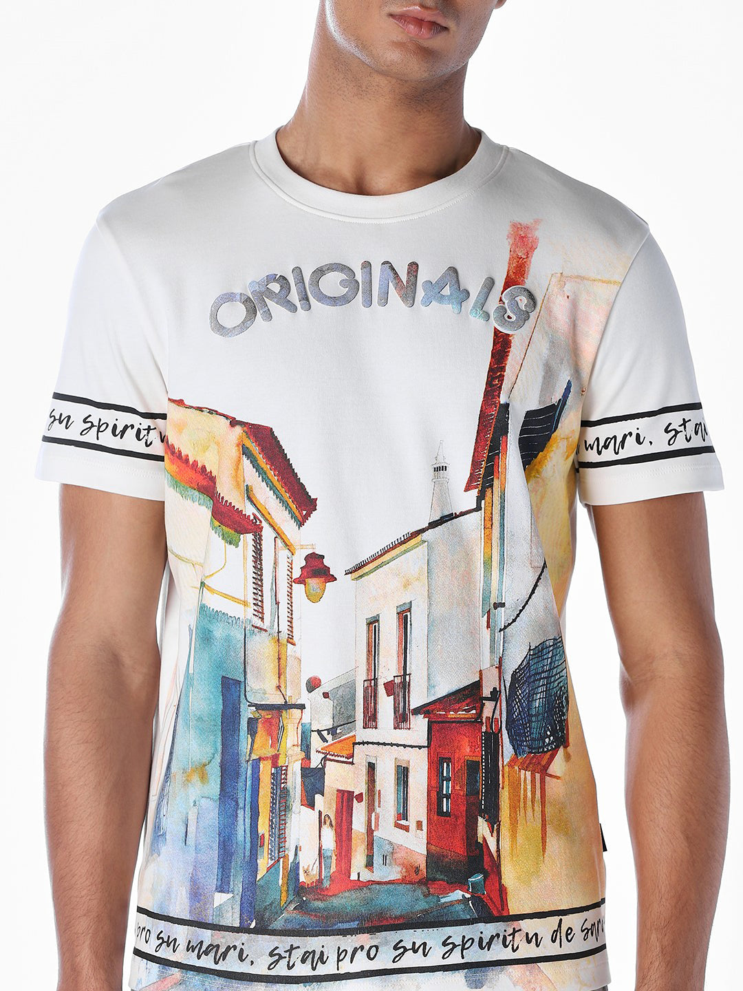 Illustrated Cityscape Print T-shirt