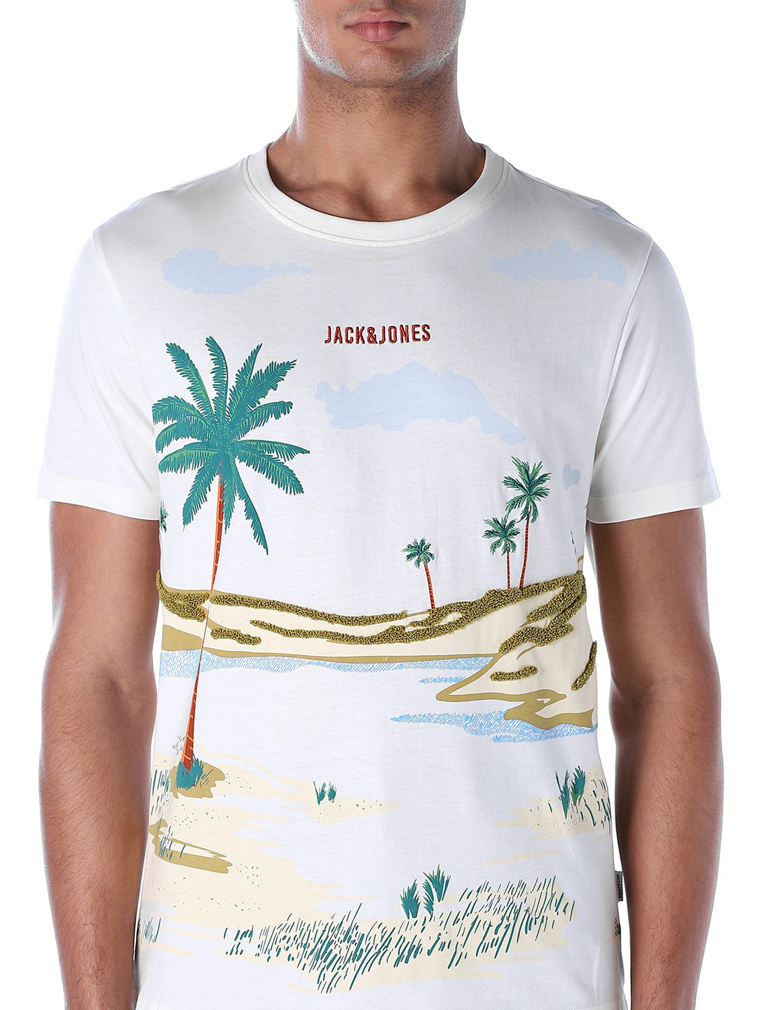 Tropical Print Cotton T-shirt