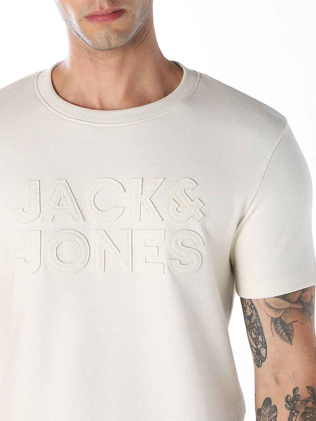 Applique Patchwork Logo Cotton T-shirt