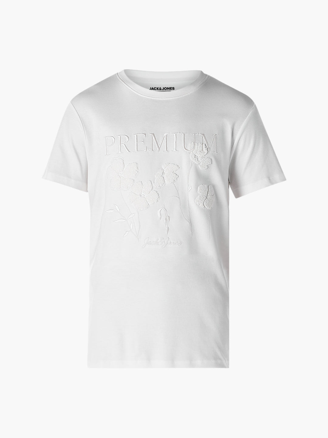 Embroidered Print Cotton T-shirt