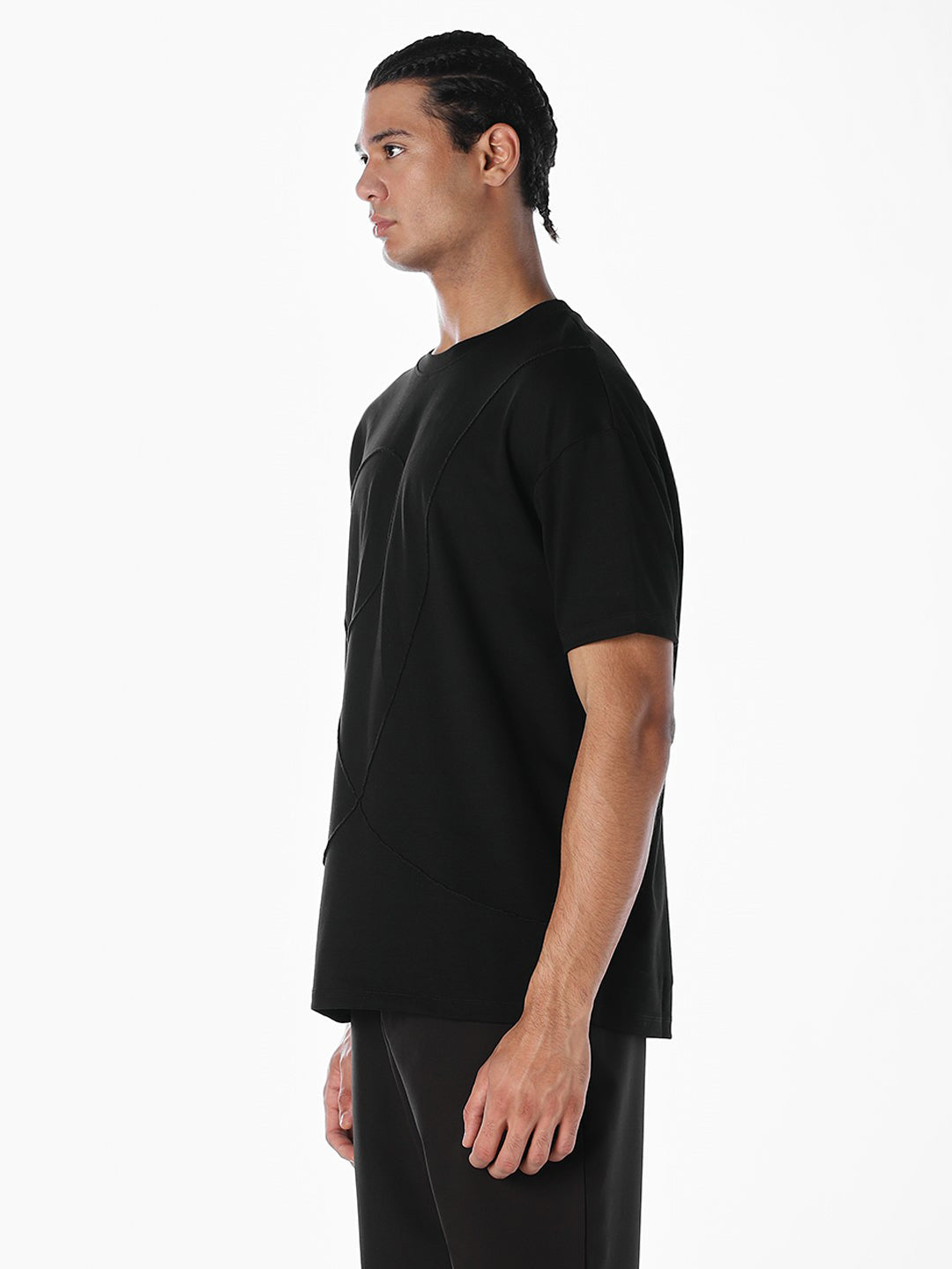 Textured Stitch Detail Oversized T-shirt