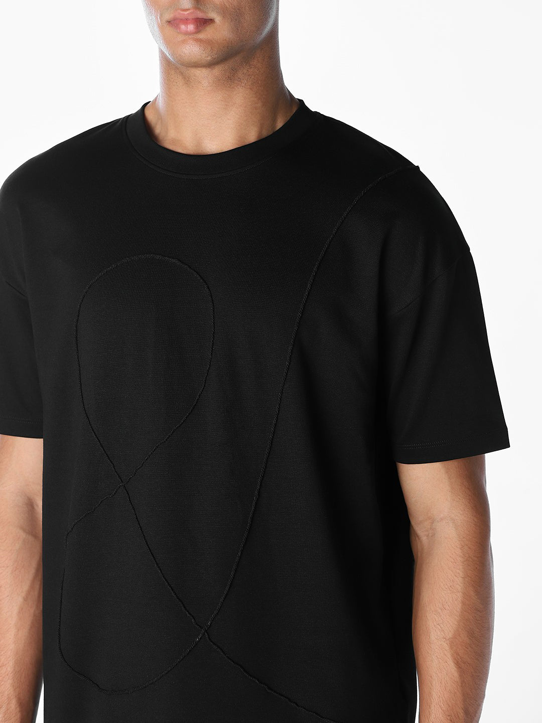 Textured Stitch Detail Oversized T-shirt