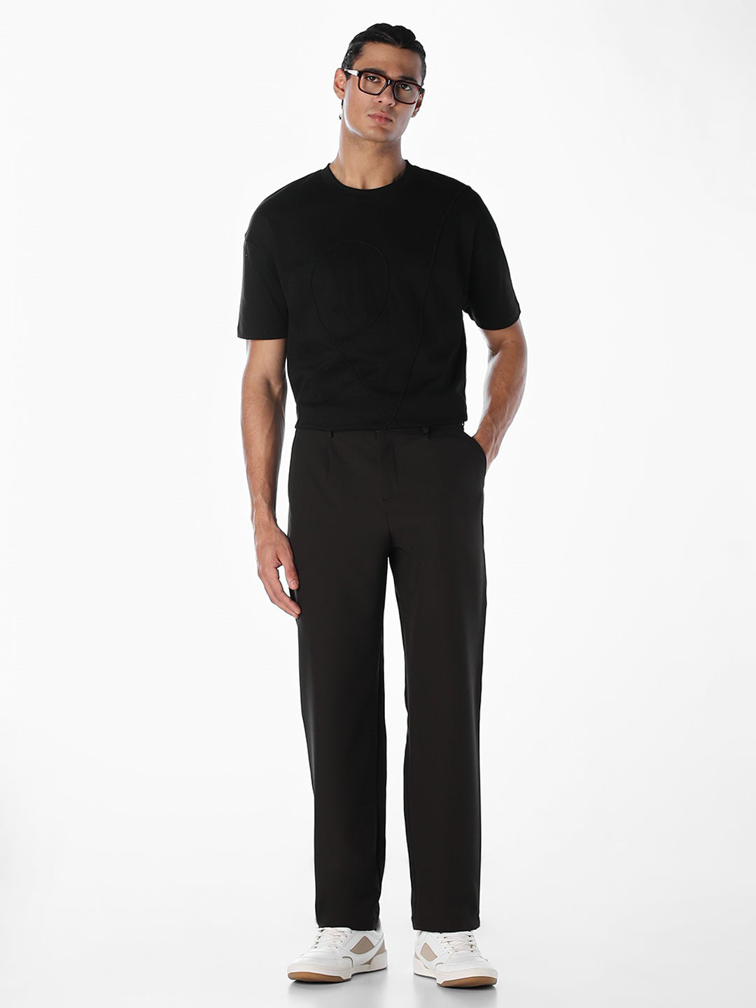 Textured Stitch Detail Oversized T-shirt