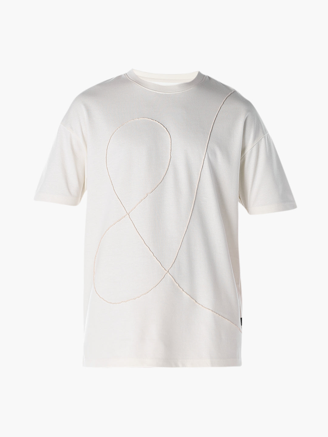 Textured Stitch Detail Oversized T-shirt - White