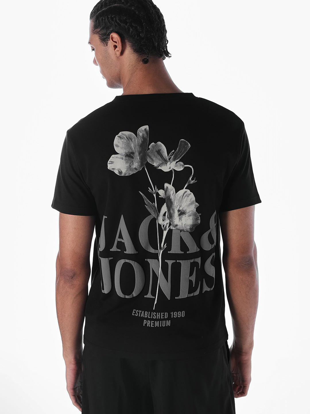 Printed Cotton Crew Neck T-shirt - L