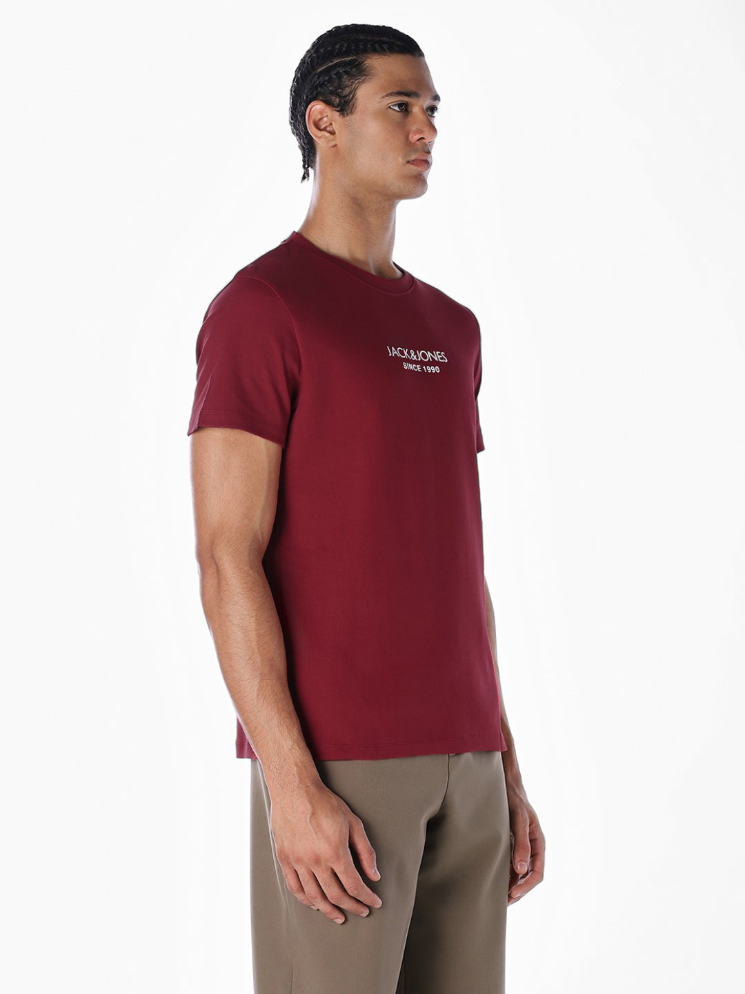 Dark Red Logo Print T-shirt