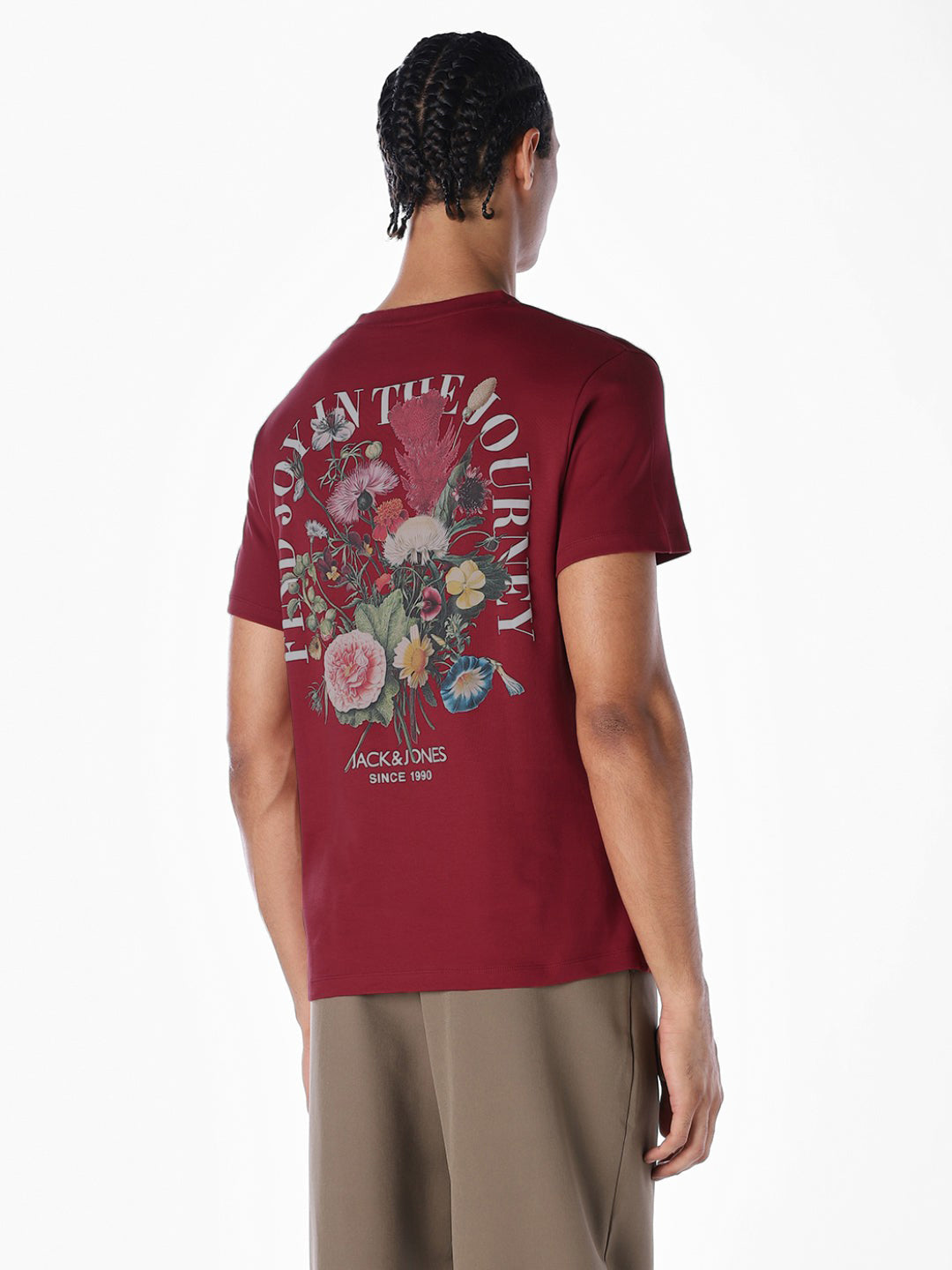 Dark Red Logo Print T-shirt