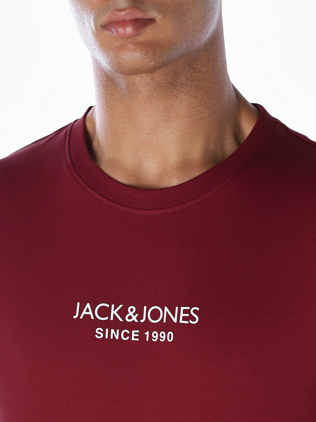 Dark Red Logo Print T-shirt