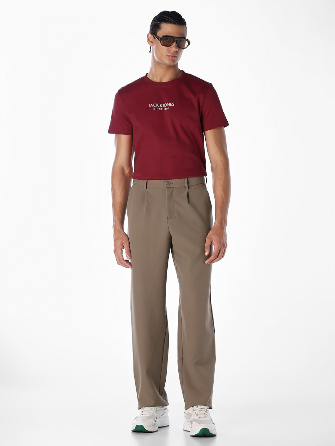 Dark Red Logo Print T-shirt