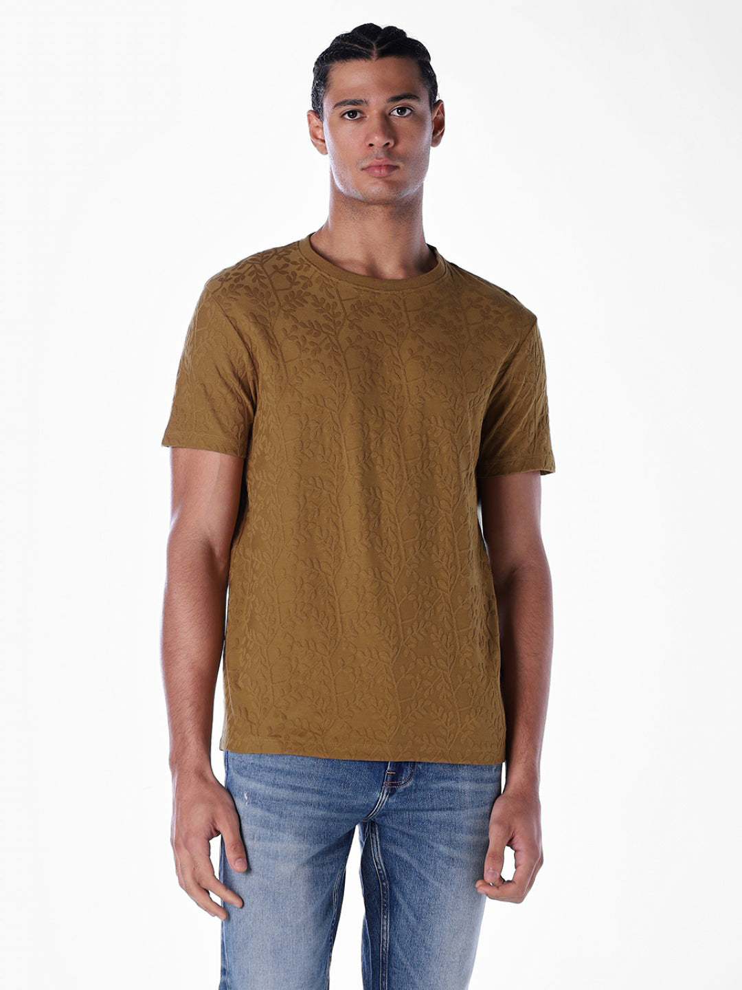 Jacquard Crew Neck T-shirt
