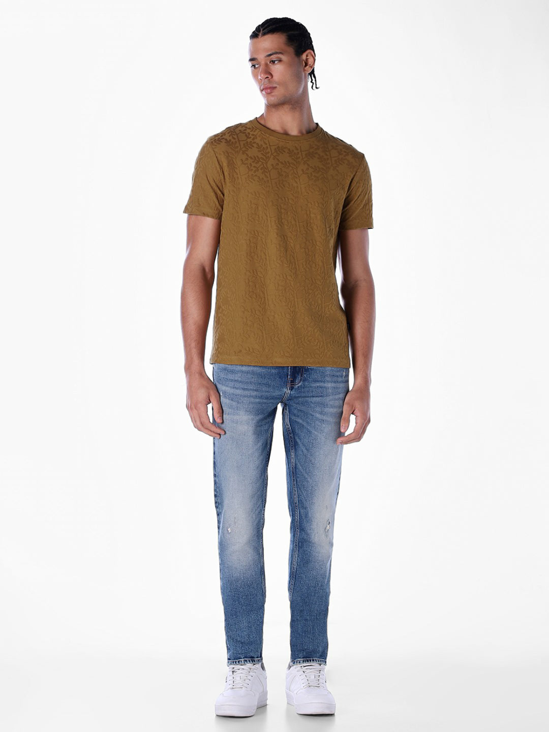 Jacquard Crew Neck T-shirt