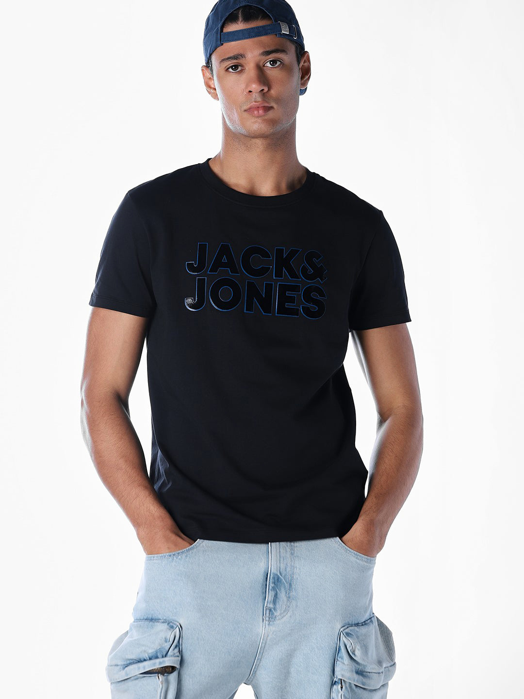 Logo Print Crew Neck T-shirt - Black - S