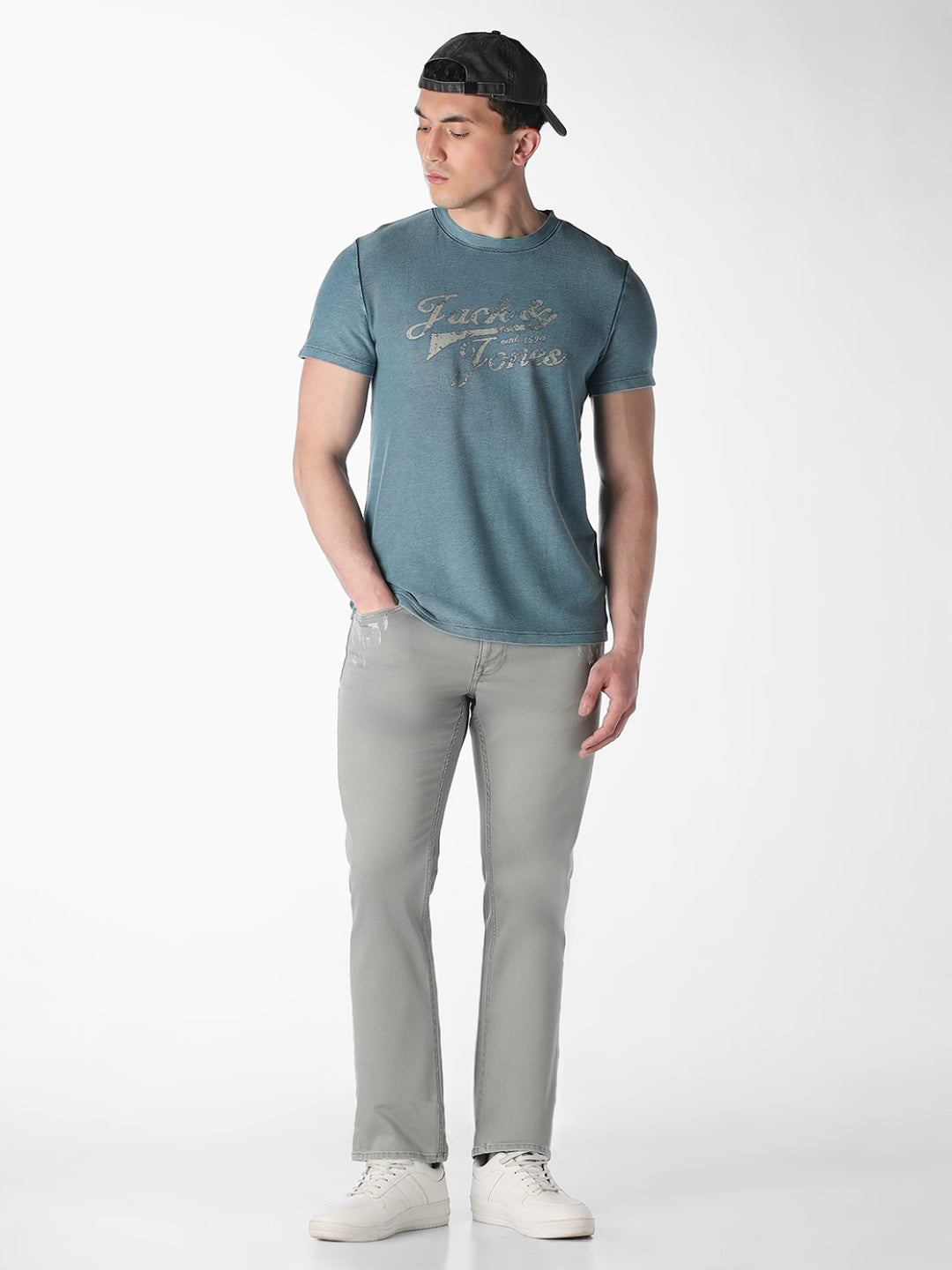 Acid Wash Printed Boxy Fit T-shirt