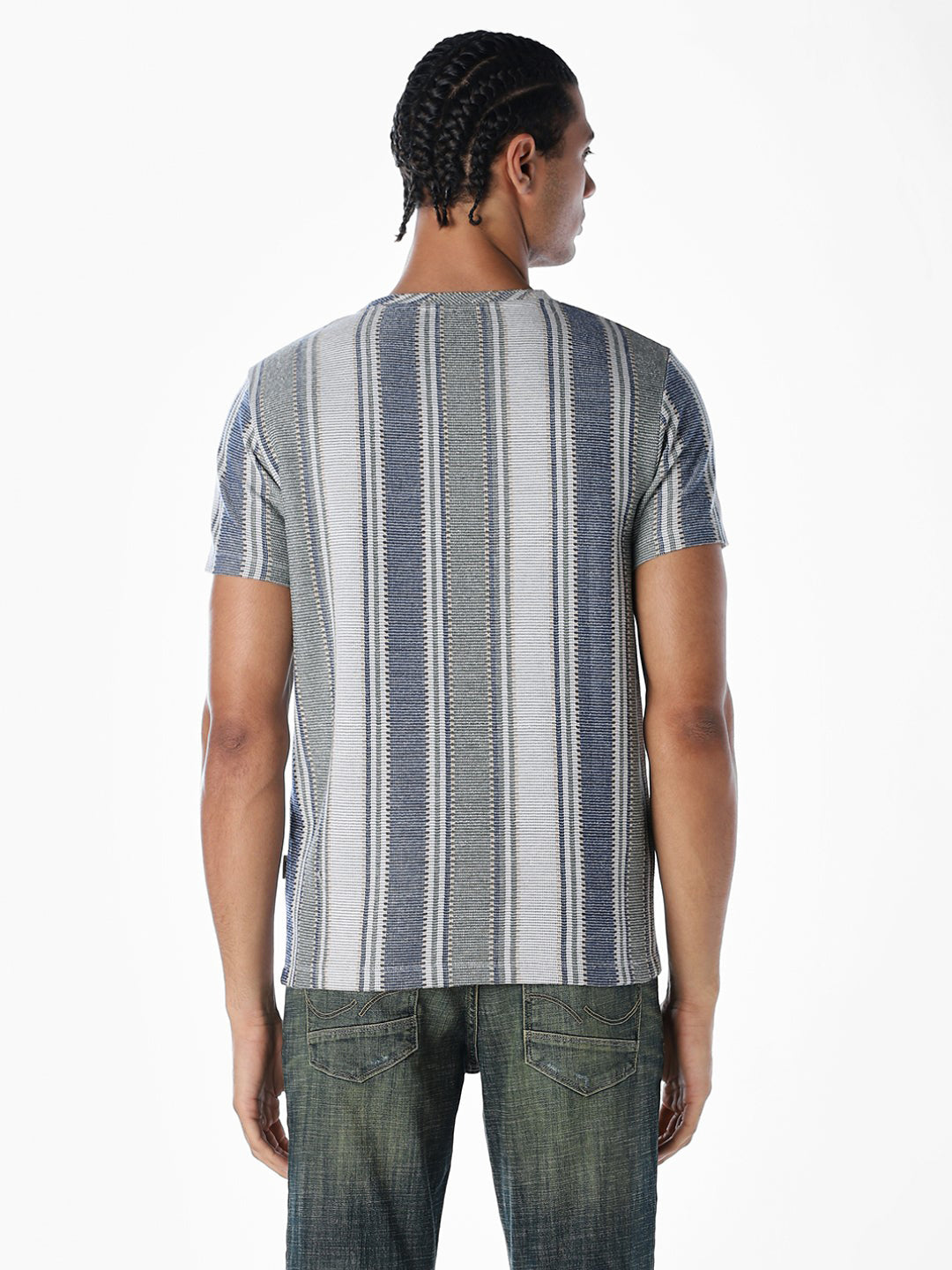 Striped Jacquard Knit T-shirt